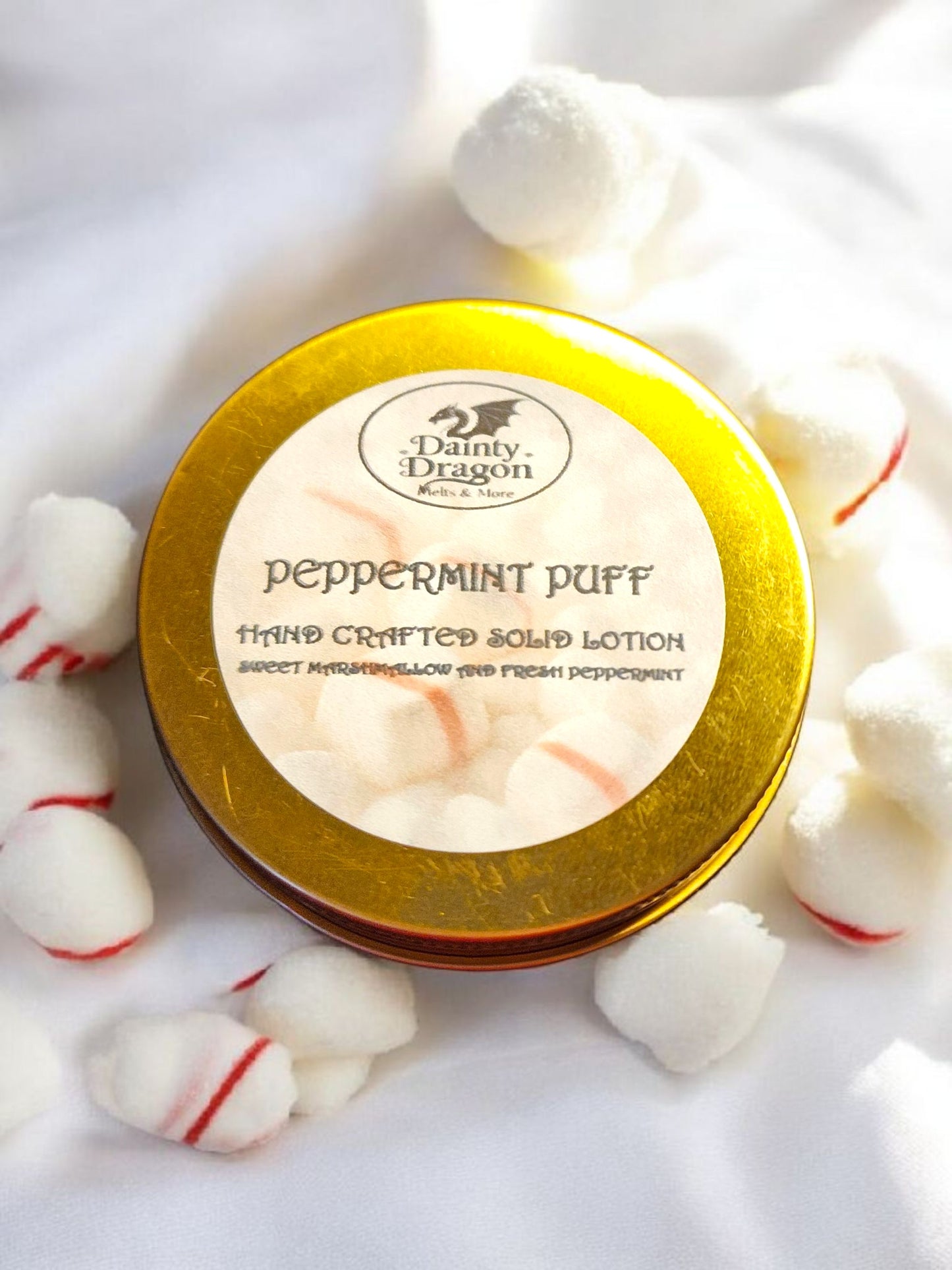 Peppermint Puff Solid Lotion 2 oz tin