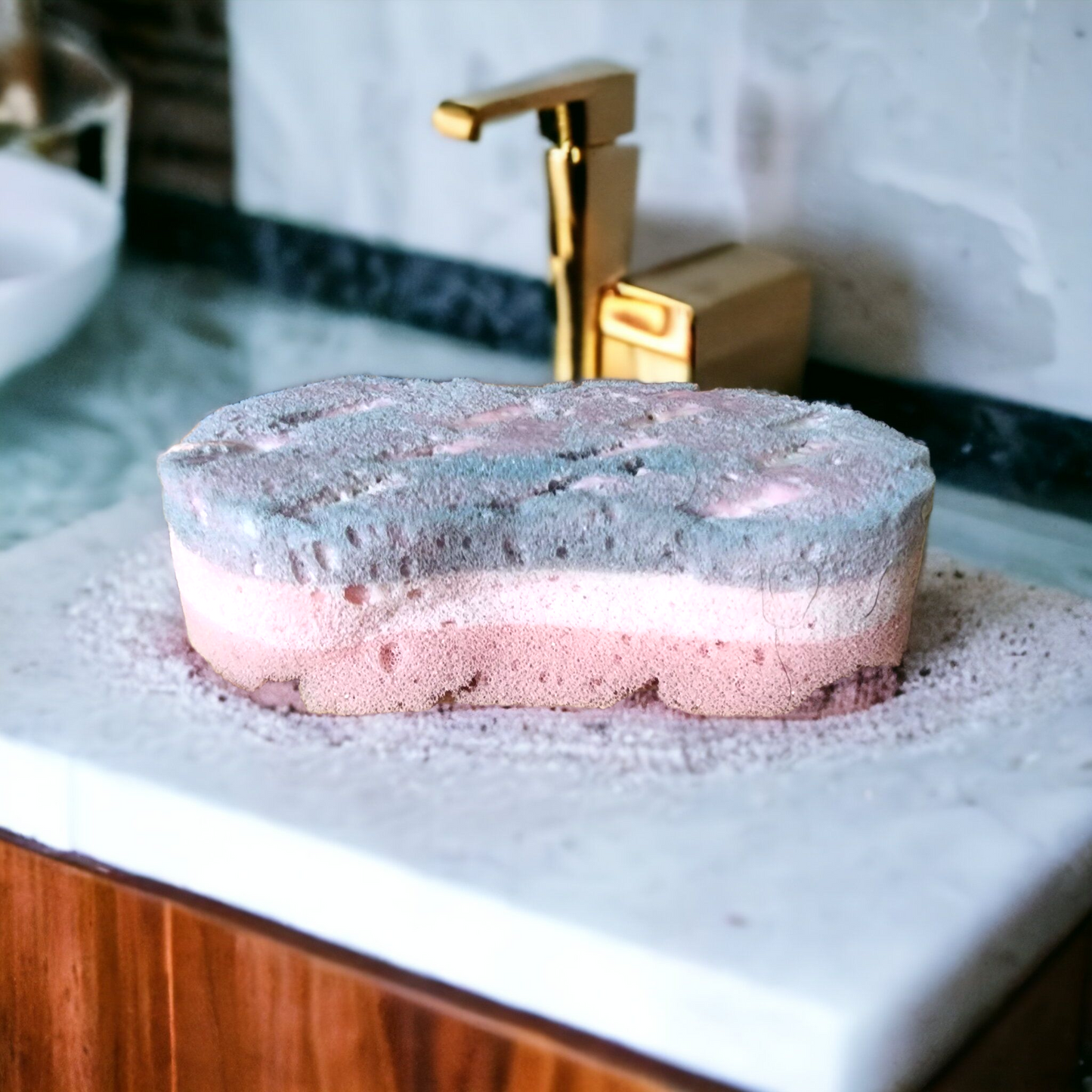 'Orange Mint' Goat's Milk Soap Infused Bath Sponge